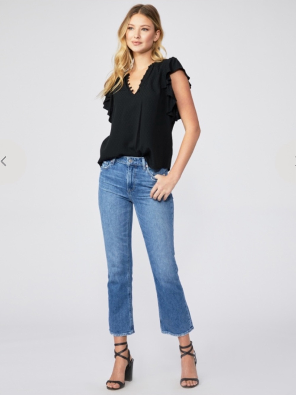 PAIGE Vintage Colette Crop Flare High Rise Blue Jeans NEW Plus Size 33